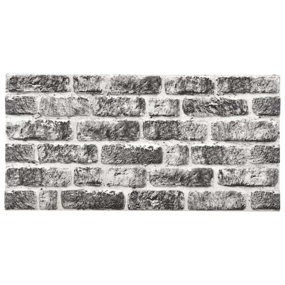 vidaXL 10x 3D Wall Panels with Dark Grey Brick Design EPS Cladding Tile Decor