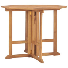 vidaXL Solid Teak Wood Folding Dining Table Outdoor Dinner Desk Patio Garden