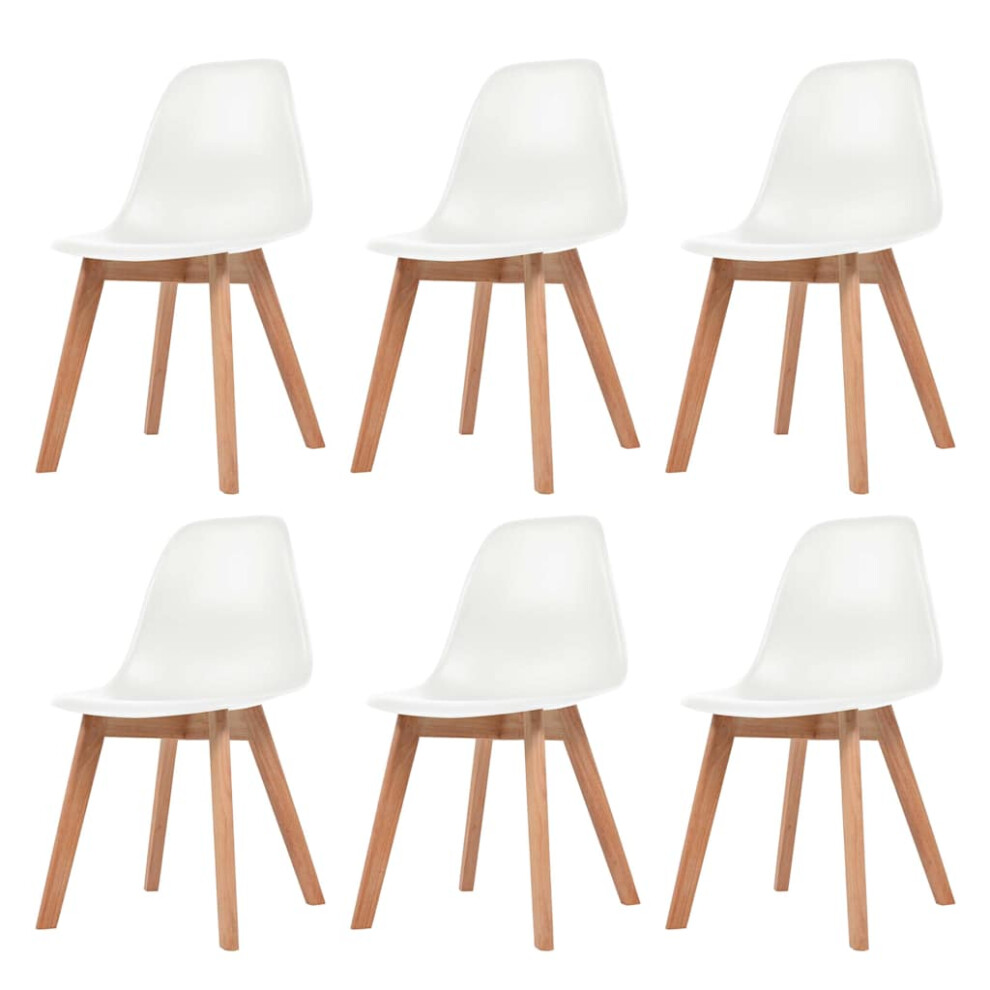 Vidaxl (White, 6 Pcs) Dining Chairs Dinner Room Seat Resturant Kitchen Chair Dinner Chair