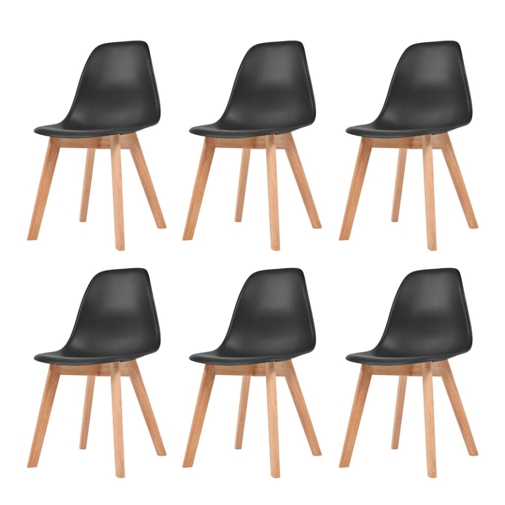 Vidaxl (Black, 6 Pcs) Dining Chairs Dinner Room Seat Resturant Kitchen Chair Dinner Chair