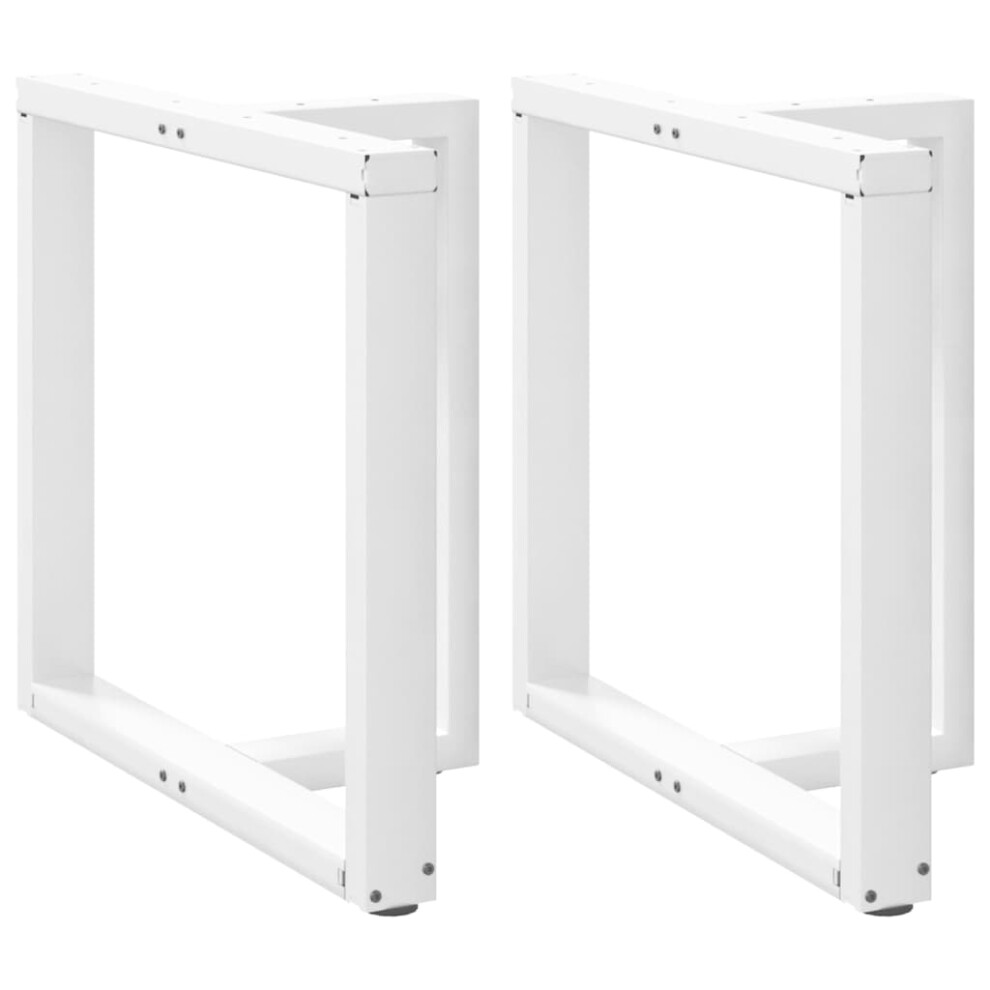 Vidaxl (White, 80 X 35 X (72-73) Cm) Dining Table Legs T-Shapedâ Desk Legs Metal Furniture Legs 2 Pcs Steel