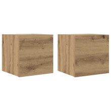 vidaXL Wall Mounted TV Cabinet Floating TV Unit TV Stand 2 pcs Artisan Oak