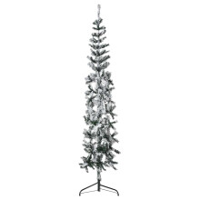 (white and green, 180 cm) vidaXL Slim Artificial Half Christmas Tree with Stand Xmas Artificial Tree