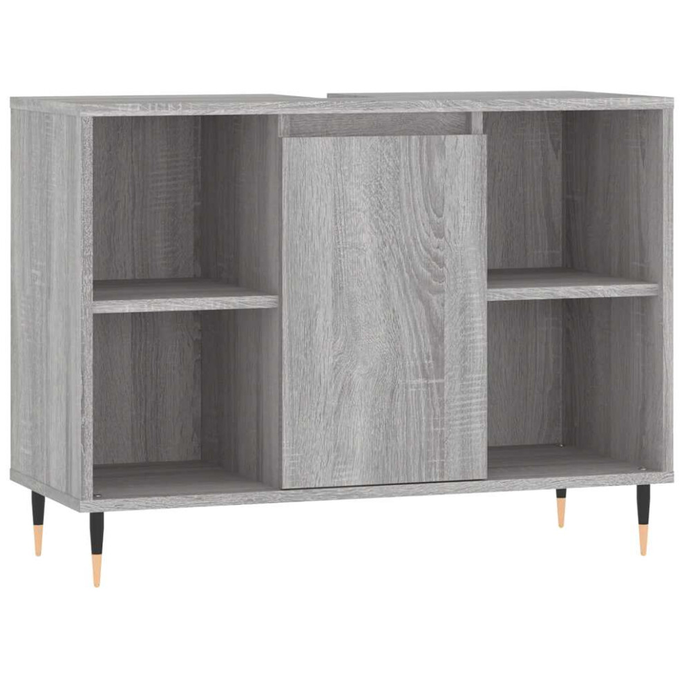 Vidaxl (Grey Sonoma) Bathroom Cabinet Vanity Unit Storage Cabinet Cupboard Engineered Wood