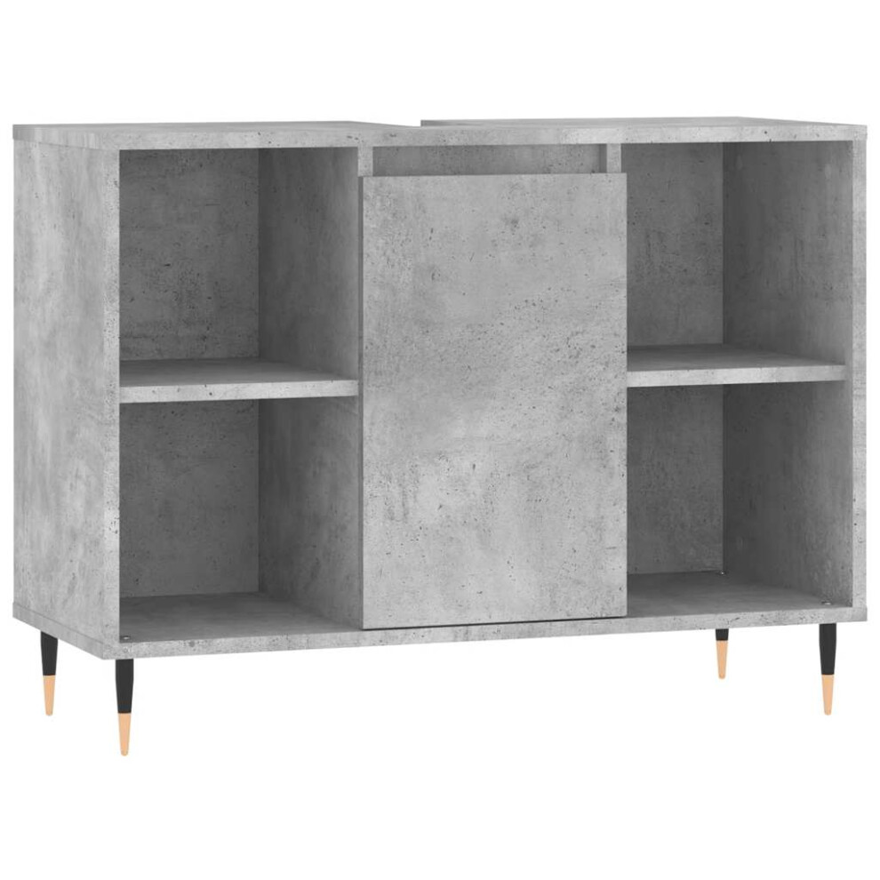 Vidaxl (Concrete Grey) Bathroom Cabinet Vanity Unit Storage Cabinet Cupboard Engineered Wood White,Grey