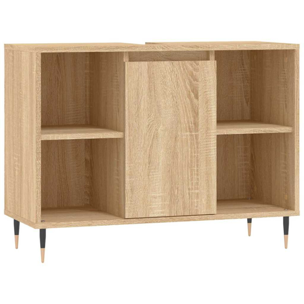 Vidaxl (Sonoma Oak) Bathroom Cabinet Vanity Unit Storage Cabinet Cupboard Engineered Wood