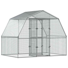 vidaXL Bird Cage with Door Parrot Cage Bird Aviary Silver Galvanised Steel