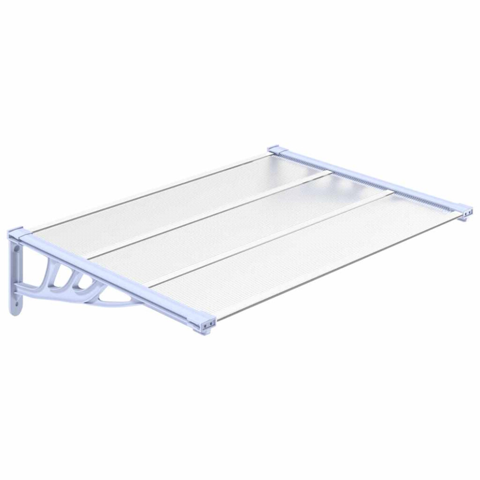 (122 x 90 cm) vidaXL Door Canopy Porch Canopy Awning Grey and Transparent Polycarbonate