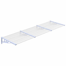 (297.5 x 90 cm) vidaXL Door Canopy Porch Canopy Awning Grey and Transparent Polycarbonate