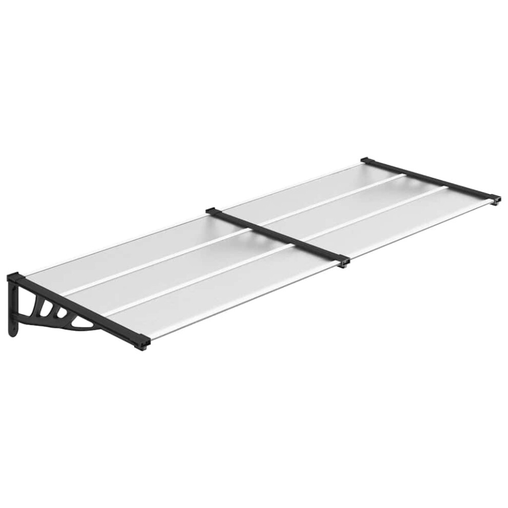 (239 x 90 cm) vidaXL Door Canopy Porch Canopy Awning Black and Transparent Polycarbonate