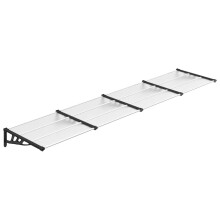 (396 x 90 cm) vidaXL Door Canopy Porch Canopy Awning Black and Transparent Polycarbonate