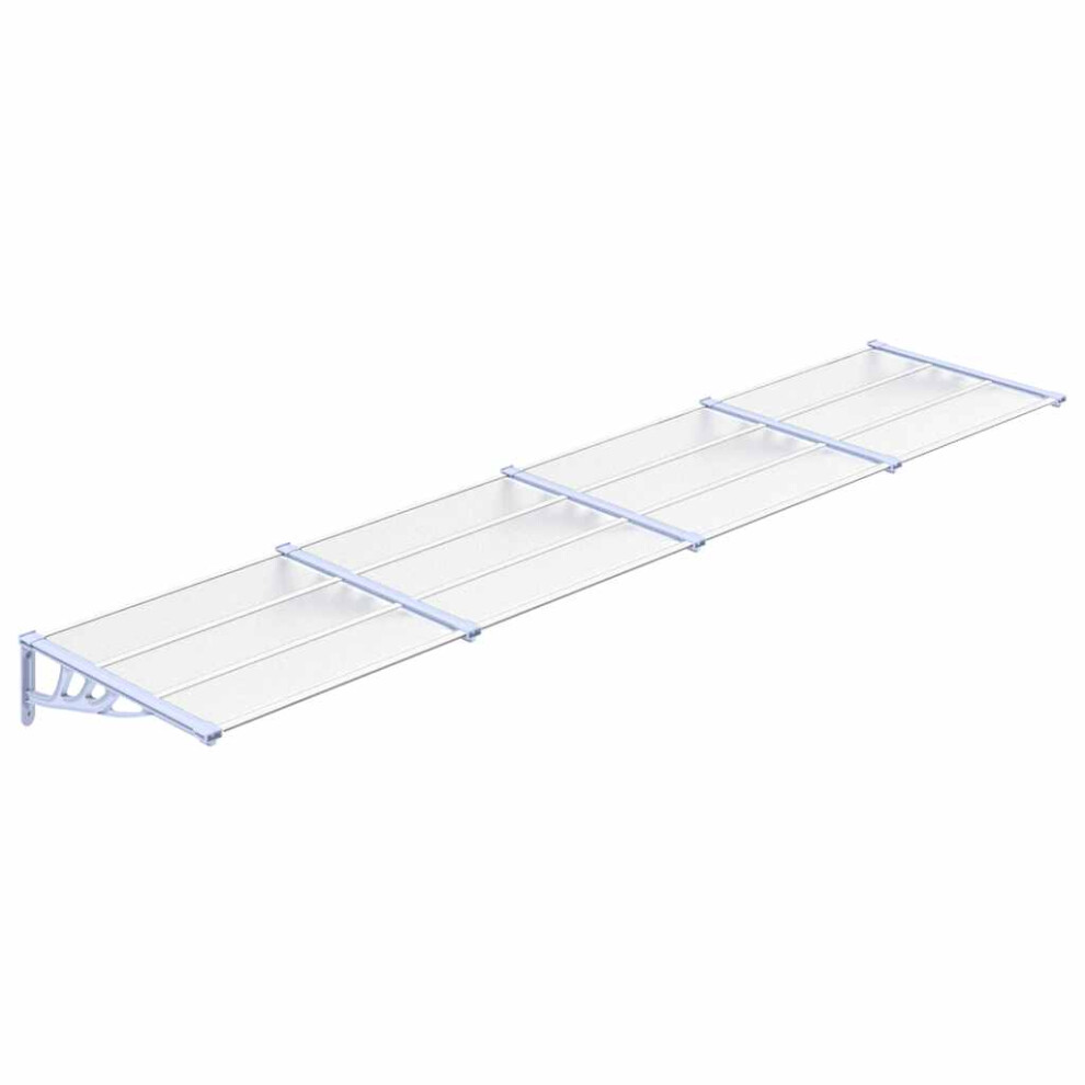 (396 x 90 cm) vidaXL Door Canopy Porch Canopy Awning Grey and Transparent Polycarbonate