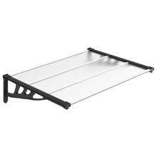 (122 x 90 cm) vidaXL Door Canopy Porch Canopy Awning Black and Transparent Polycarbonate