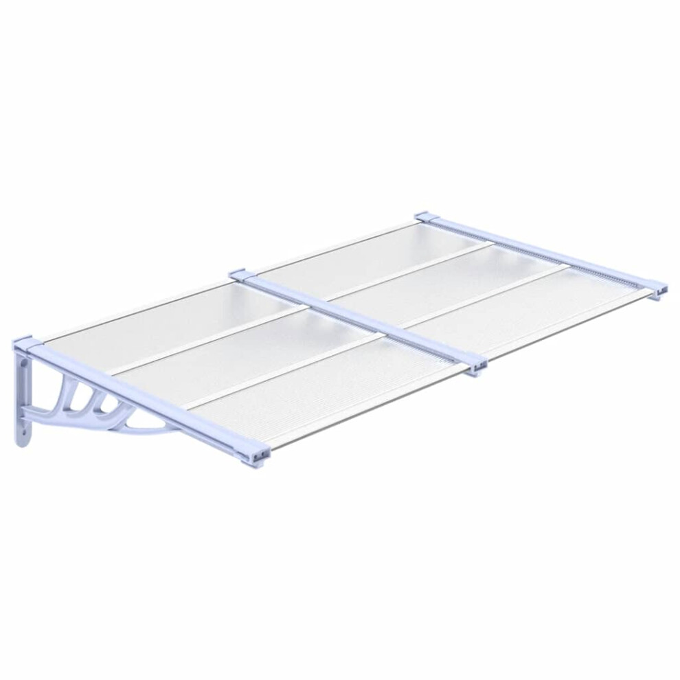 (152.5 x 90 cm) vidaXL Door Canopy Porch Canopy Awning Grey and Transparent Polycarbonate