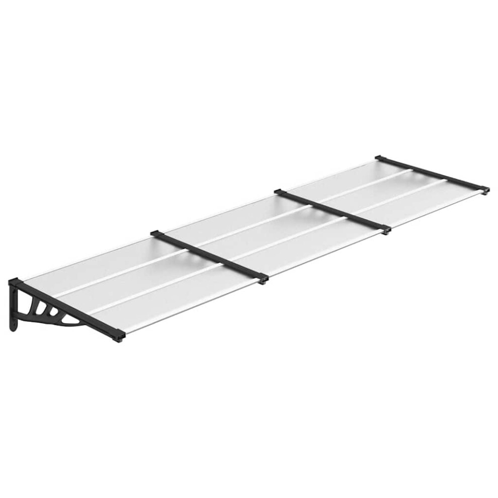 (297.5 x 90 cm) vidaXL Door Canopy Porch Canopy Awning Black and Transparent Polycarbonate