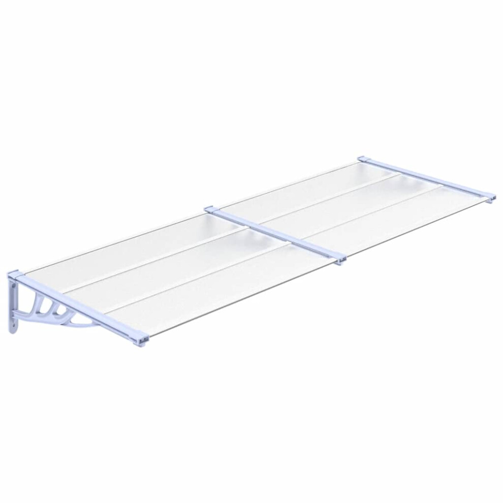 (239 x 90 cm) vidaXL Door Canopy Porch Canopy Awning Grey and Transparent Polycarbonate