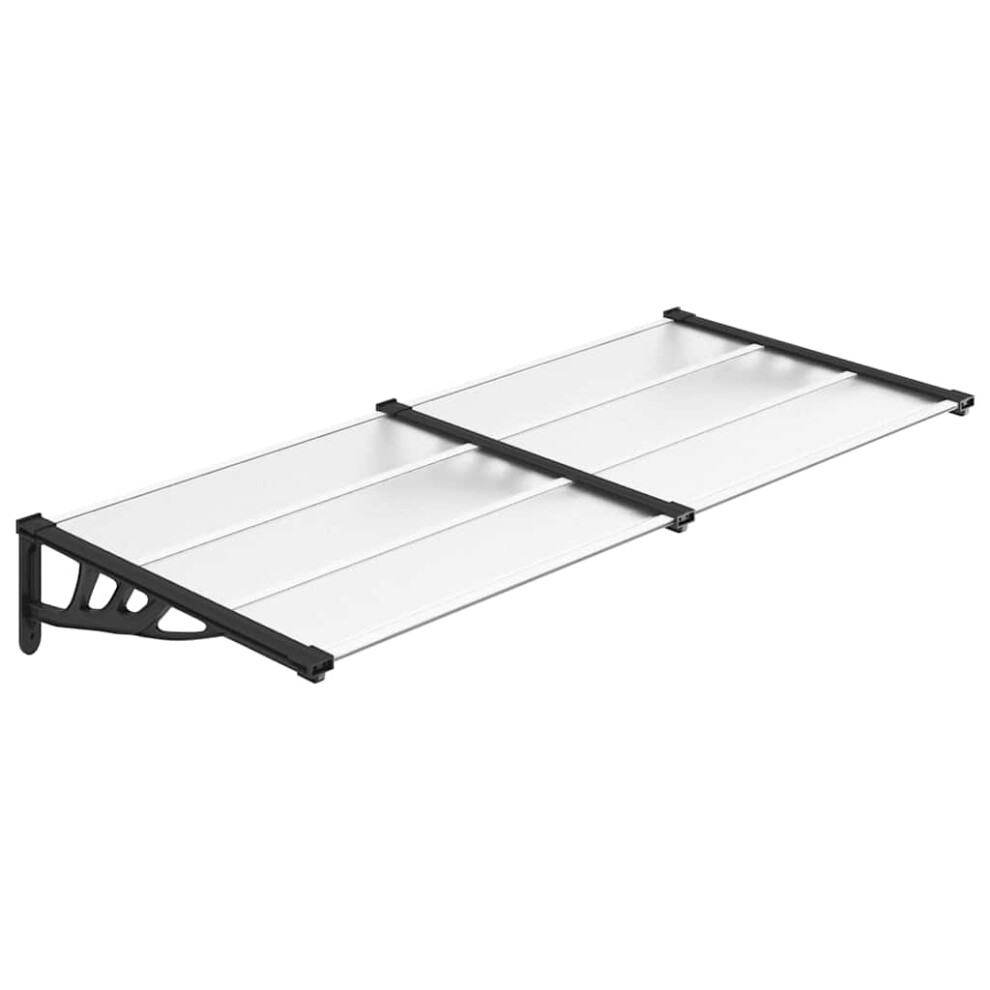 (199 x 90 cm) vidaXL Door Canopy Porch Canopy Awning Black and Transparent Polycarbonate