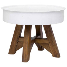 vidaXL Solid Reclaimed Wood Coffee Table 60x45cm White Couch Table End Table