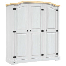 vidaXL Wardrobe Clothes Cabinet Closet Mexican Pine Corona Range 3 Doors White