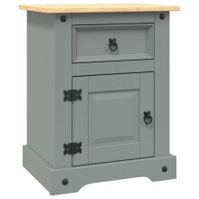 vidaXL Bedside Cabinet Nightstand Bed Table Mexican Pine Corona Range Grey