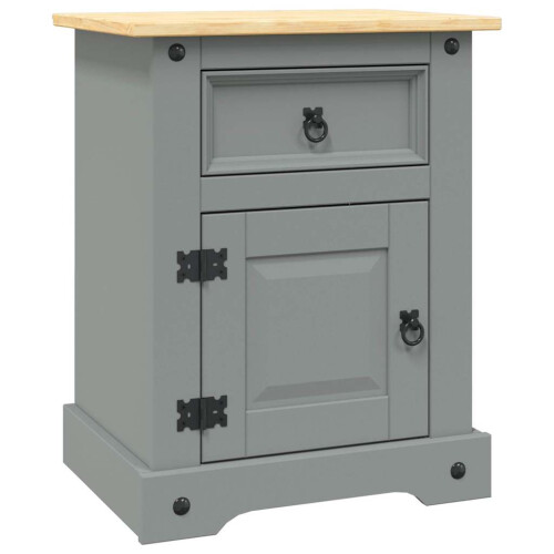 VidaXL vidaXL Bedside Cabinet Nightstand Bed Table Mexican Pine Corona Range Grey
