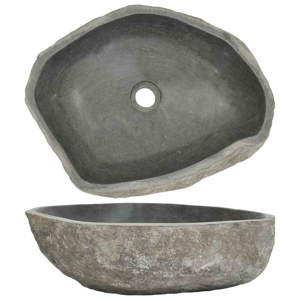 vidaXL Basin River Stone Sink Basin Washing Bowl Toilet Bathroom Basin Oval