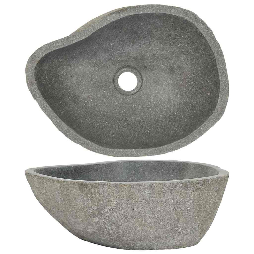 vidaXL Basin River Stone Sink Basin Washing Bowl Toilet Bathroom Basin Oval