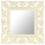 VidaXL vidaXL Solid Mango Wood Hand Carved Mirror White Wall Wooden Makeup Accessory 1