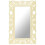 VidaXL vidaXL Solid Mango Wood Hand Carved Mirror White Wooden Wall Makeup Accessory 1