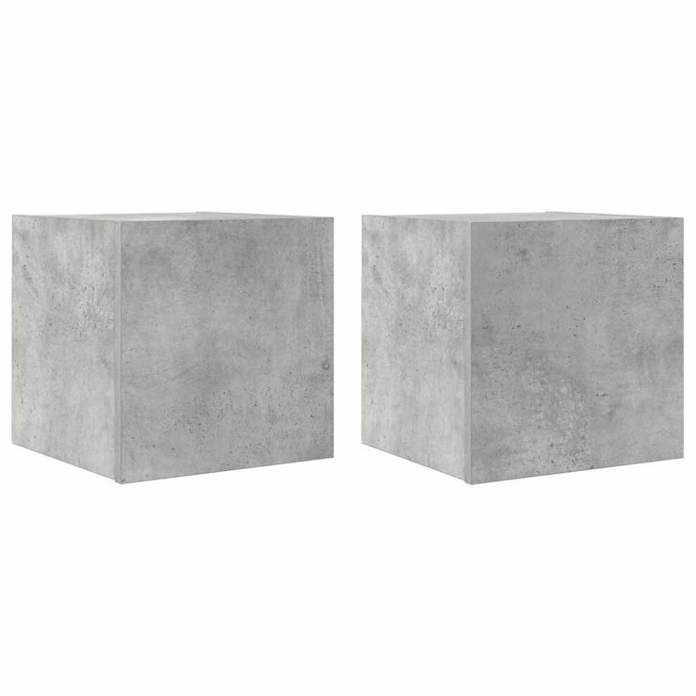 vidaXL 2x Wall Mounted TV Cabinets Concrete Grey Hanging Cupboard TV Stand
