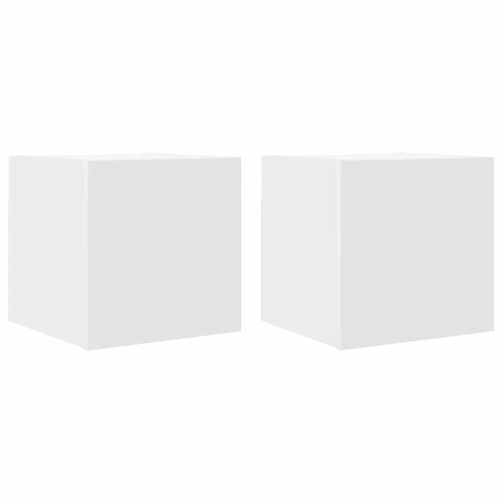 vidaXL 2x Wall Mounted TV Cabinets White Hanging Cupboard TV Unit Hifi Cabinet