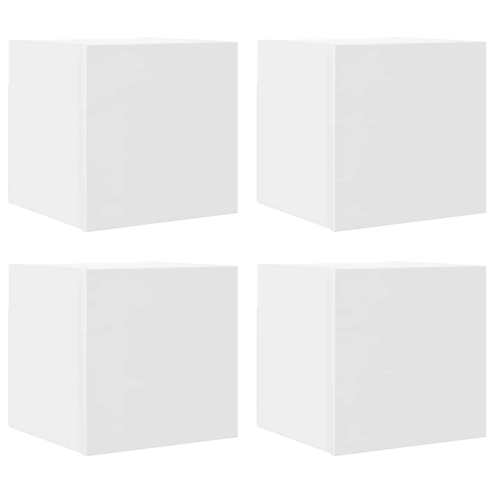 Vidaxl 4X Wall Mounted Tv Cabinets White Hanging Cupboard Tv Unit Hifi Cabinet