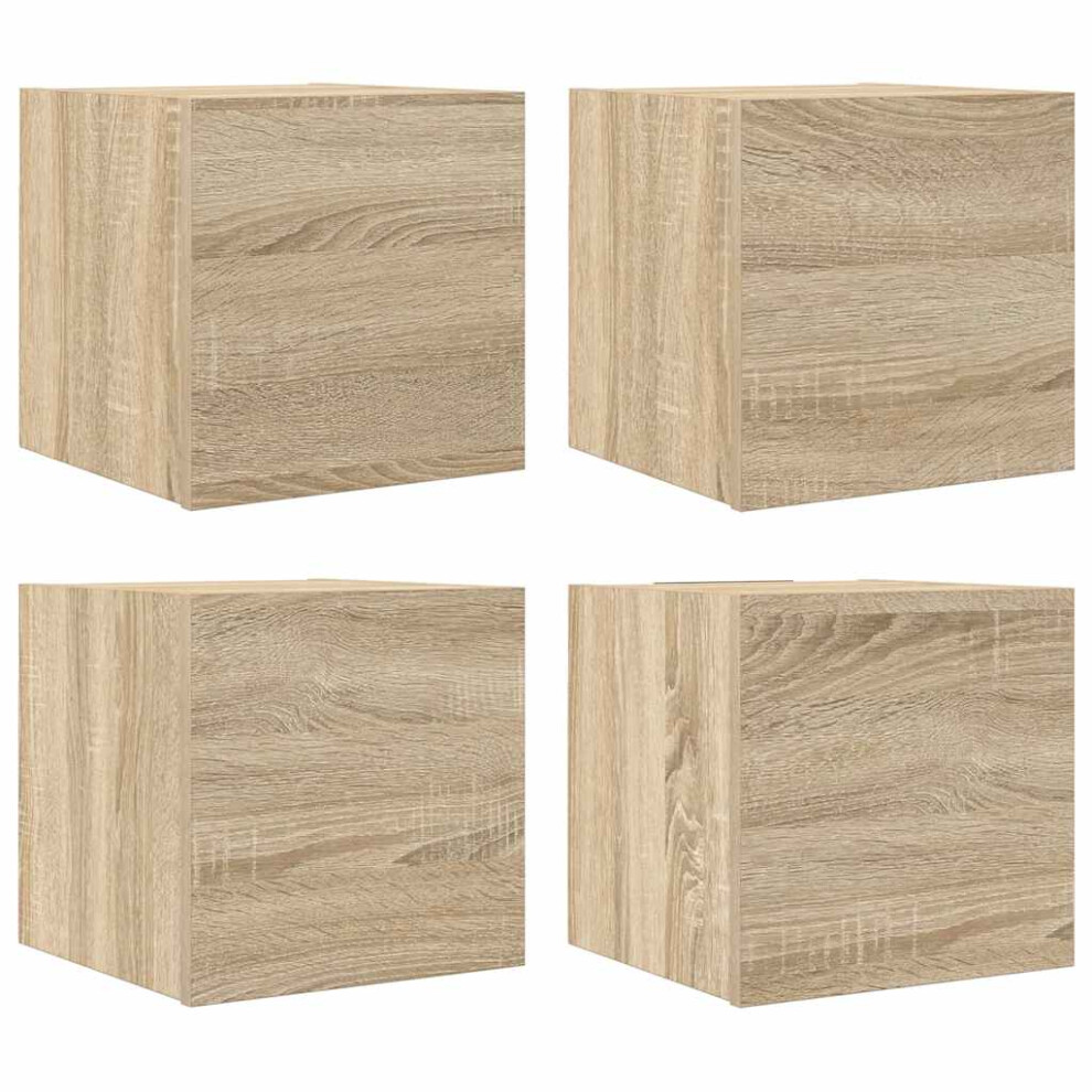 Vidaxl 4X Wall Mounted Tv Cabinets Sonoma Oak Hanging Cupboard Tv Stand Unit