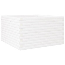 vidaXL Garden Planter Outdoor Flower Pot Planter Pot White Solid Wood Pine
