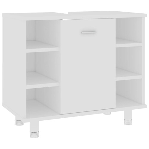 VidaXL vidaXL Bathroom Cabinet White Engineered Wood Home Cupboard Rack Storage Unit