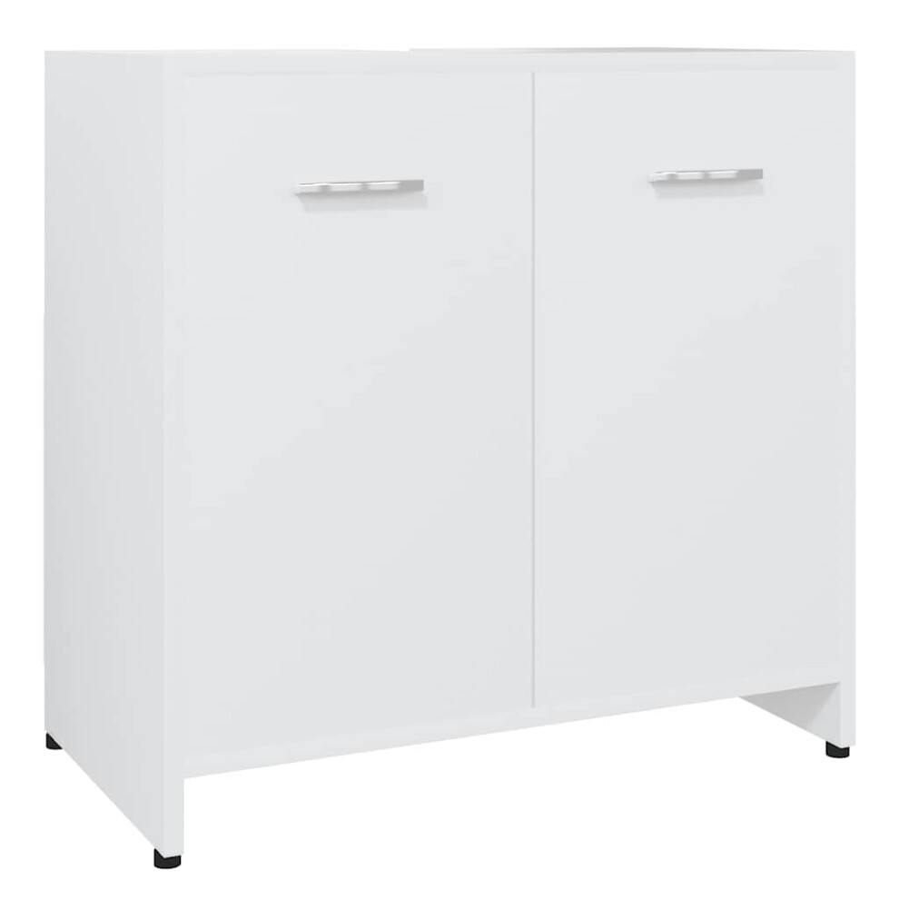 Vidaxl Bathroom Cabinet White Engineered Wood Washroom Cupboard Under Basin