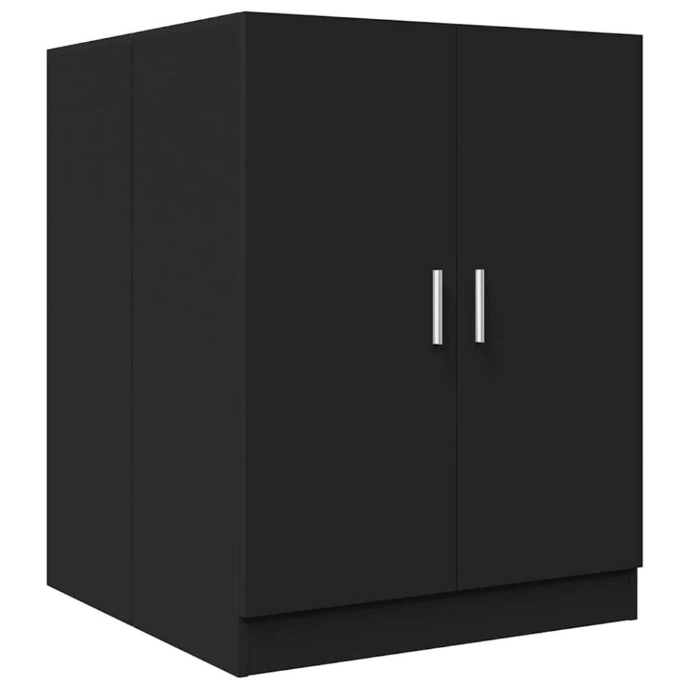 vidaXL Washing Machine Cabinet Black Indoor Bathroom Cupboard Storage Rack
