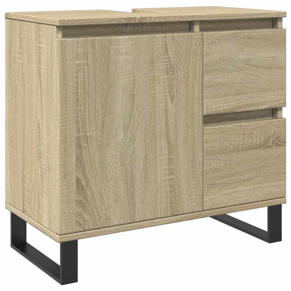 Vidaxl Bathroom Cabinet Storage Cabinet Vanity Unit Sonoma Oak Engineered Wood