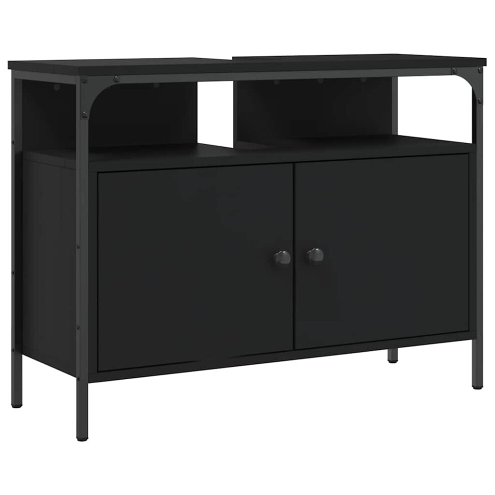 Vidaxl Bathroom Sink Cabinet Vanity Unit Sink Cupboard Black Engineered Wood