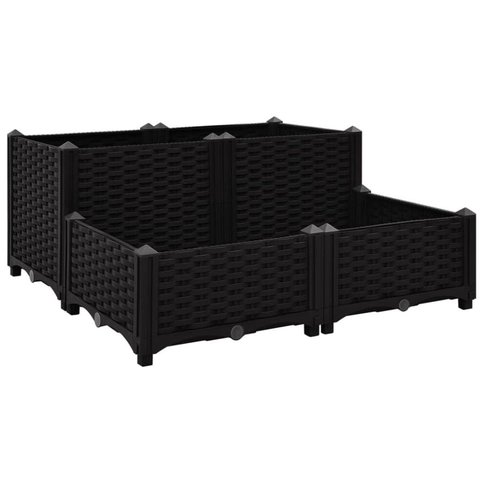 vidaXL Raised Bed Polypropylene Garden Planter Flower Box Pot Planting Bed
