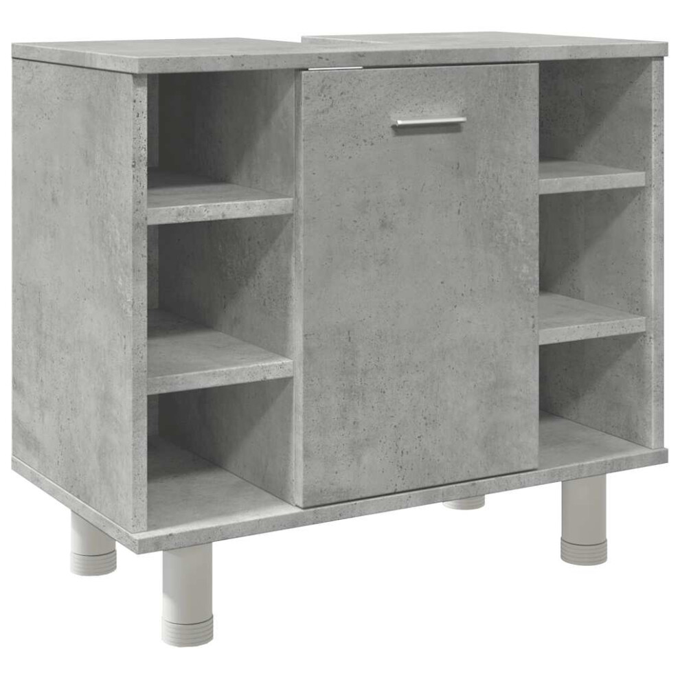Vidaxl Bathroom Cabinet Cupboard Vanity Unit Concrete Engineered Wood Grey