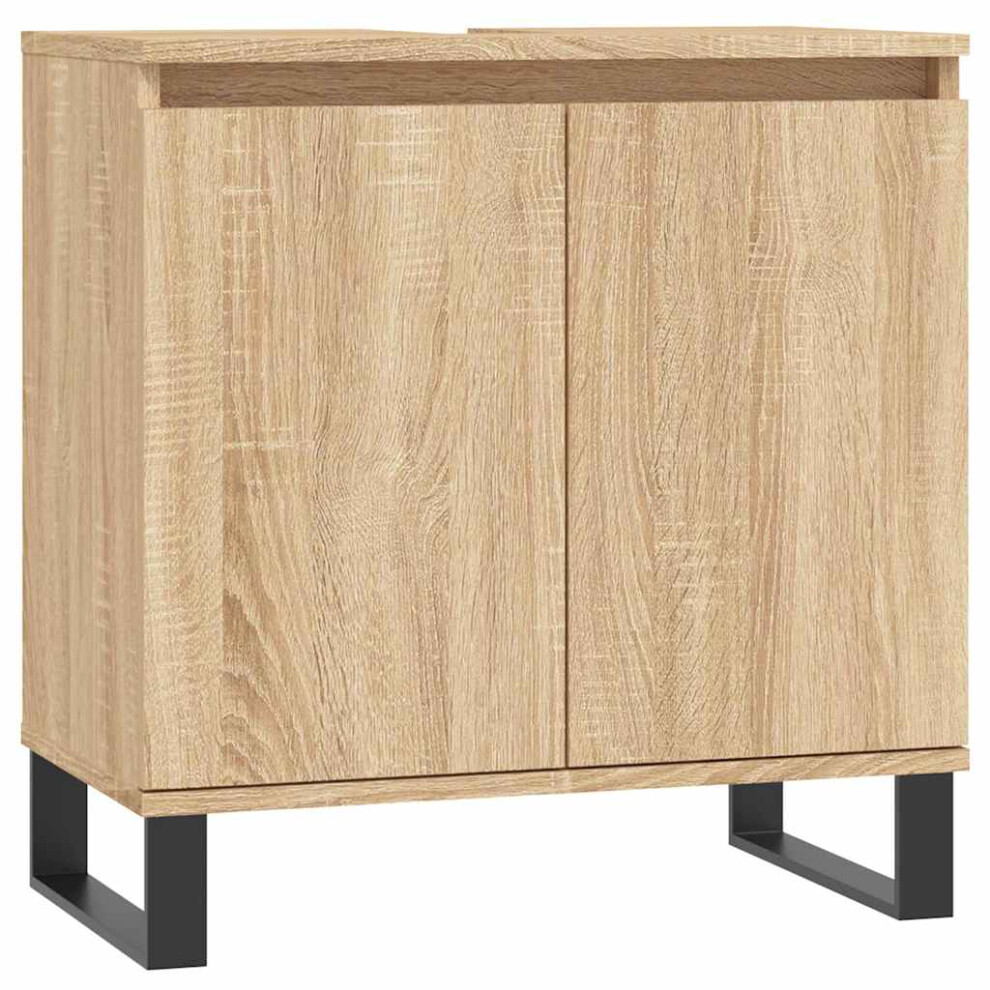 Vidaxl (Sonoma Oak) Bathroom Cabinet Vanity Unit Storage Cabinet Brown Oak Engineered Wood