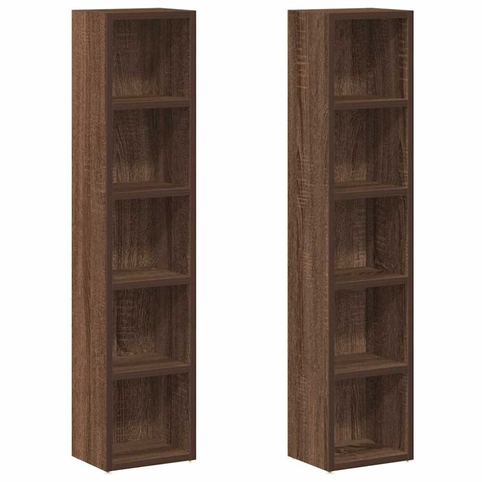 (Brown oak) vidaXL CD Cabinet Storage Oraniser Shelf Cabinet Display Shelf Engineered Wood