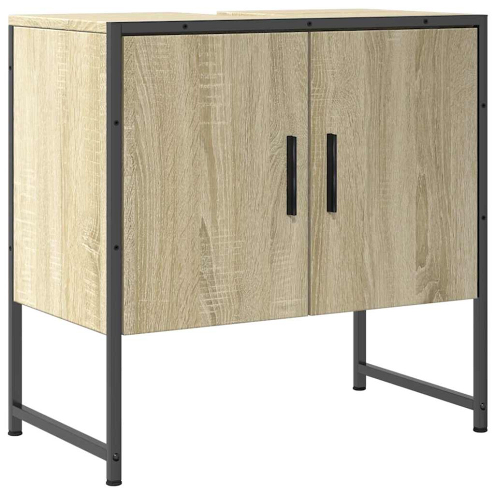 Vidaxl Bathroom Sink Cabinet Storage Vanity Unit Sonoma Oak Engineered Wood
