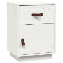(White, 1) vidaXL 1/2x Solid Wood Pine Bedside Cabinet Wooden End Table Multi Colours