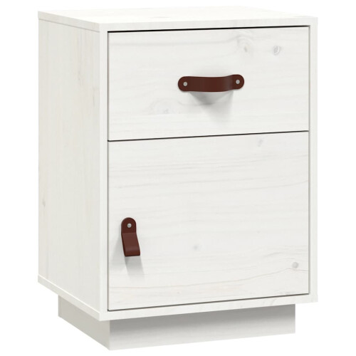VidaXL (White, 1) vidaXL 1/2x Solid Wood Pine Bedside Cabinet Wooden End Table Multi Colours