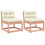 VidaXL vidaXL Garden Sofas with Cushions Outdoor Sofa Couch 2 pcs Solid Wood Douglas 1