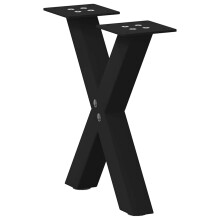 (black, 40 x (30-31) cm (40 mm)/ 2 pcs) vidaXL Dining Table Legs X-Shaped Desk Legs Kitchen Metal Furniture Legs Steel