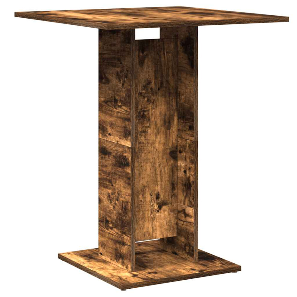 Vidaxl (Smoked Oak) Bistro Table Bar Pub Table Patio Outdoor Dining Table Engineered Wood