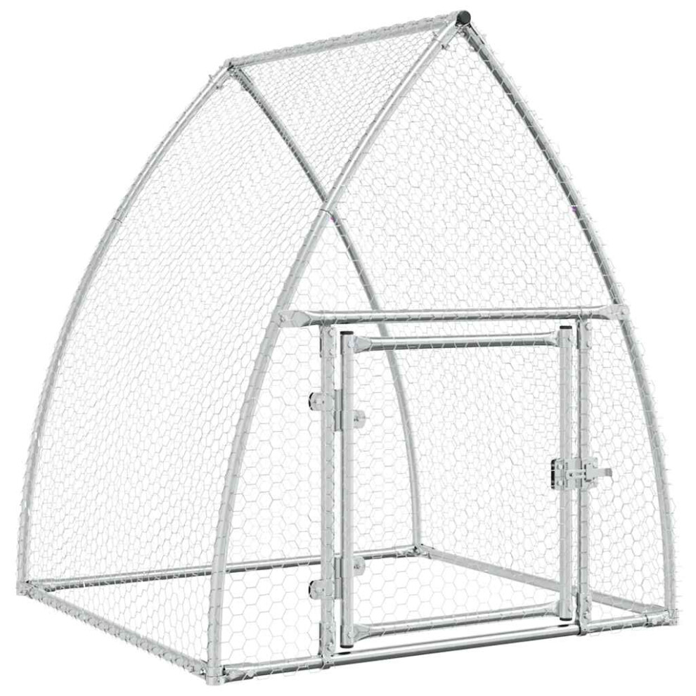 Vidaxl Chicken Cage Farm Chicken Coop Chicken Run Cage Galvanised Steel Silver